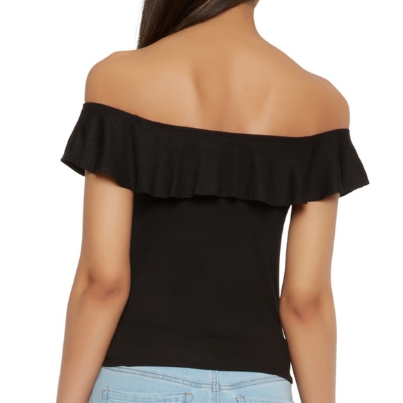 black off the shoulder top - Picture 2 of 2